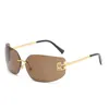 Fashion Metal Sonnenbrille UV400 Schutz Randless Gold Rahmen Männliche und weibliche Sonnenbrillen Retro -Design Brillen Rahmen Männer Männer