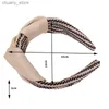 Headbands New Weaving Hairbands Minimalist and Advanced Feeling Hair Hoop Wide Non-Slip Headbands Headwear for Women Hair Accessories Y240417