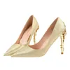 Scarpe per abiti pompe per donne europei American Fashion Light Luxury Teli Spring Autumn Sexy Wedding Banquet Gold