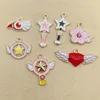 10pcs en alliage Pendre Charme accessoires Boucles d'oreilles Magic Wand Charm Boucles d'oreilles BIJOURS ACCESSOIRES DIY PENDANT PENDANT ENAMEL 240408