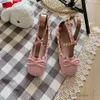 Shoes Girl Ballerinas Flat Shoe Tino High Edition v Family Rivet Silk Ballet Women's 2024 Bow French Single Stud Bottom Princess 1 CFSL