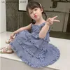 Girl's Dresses Summer girl dress childrens clothing baby clothing hanging plain vest lace patchwork cake princess dress Q240418