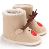 Botas de Natal Infantil Fetoon Baby Deer tricô de lã Snow Winter Plush Kids Shoes Festival para meninas meninos Schoenen