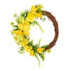 Decorative Flowers Window Wreath Decoration Realistic Spring Artificial Flower With Natural Rattan Design Rich Color Simulation For Wall