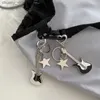 Keychains Lanyards Y2K Gitarre Pentagramm Star Keychain für Frauen süßer cooler Trend Mode Anhänger Keyring Vintage Ästhetisches Accessoires Geschenk Y240417