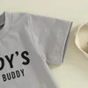 Kleidungssets Pudcoco Kleinkind Boys Sommer-Outfits Brief Print Kurzarm T-Shirt und elastische Shorts für 2-teilige Urlaubskleidung 0-3T