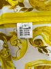 Vestido sofisticado feminino amarelo e branco porcelana estampada na cintura coletada de manga curta fitflare cami vestido