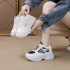 Casual Shoes Fashion Vulcanized Sports for Women Mesh Heel Rubber Round Head Shoe Cross Soe Up Tenis de Mujer 2024