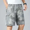 Mens Camo Shorts Elastic Waistband Casual Cargo Shorts Hiking Running Male Clothes Athletic Plus Size Y2K Knee Short Pants 240416