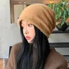 Basker kvinnor fast färg hatt bekväm plysch supermjuk koreansk stil kvinnors imitation hög höst vinter utomhus