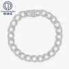 Zhenchengda Pure Silver Cuban Armband för män och kvinnor, europeisk och amerikansk hiphoptrend Micro Inlaid Full Diamond Chain Armband W 2052