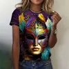 Women Party T Shirts 3D Carnival Printed Top For Woman Gothic Graphic Tees Clothes Winter Holiday Shirt Summer Casual Clothing 240411