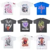 Skjorta mens designer t shirt män kläder klassiska mäns t-shirts trendiga amerikanska hellstar brev porträtt affisch crack graffiti casual mens and womens loss short