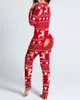 jesienna zima kobiety piżamowe y2k długie rękawe Jumpsuits seksowna otwarta twórczość snu One Piece Christmas Print Strout żeńska bielizna 240415