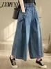 Dżinsy damskie jxmyy 2024 wiosna lato moda elastyczna luźna cienki swobodny harajuku duży dżinsowy dżins z szeroką nogą kobiety