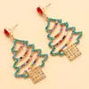 Studörhängen 2024 Crystal Jewelry Multicolor Vintage julgran för kvinnor