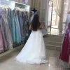 Magnifique sirène une ligne robes de mariée en dentelle Applique transpliquée cou cristal rubon de train détachable Overskirt Beach Wedding Bridal Robe