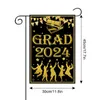 Decorative Flowers Graduation Yard Flag Garden Flags 2024 Decorations Po Props Party Supplies 12 X 18 Inch