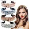 Haarrubberbanden Nieuwe geknoopte hoofdbanden voor vrouwen Hoofdtooi Girls Vintage Hair Bands Doek Brede Hairband Soft Hair Hoop Haaraccessoires Hoofdkleding Y240417