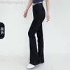 Desginer Alooo Yoga Pant Leggings High Waist Cross Pocket Denim Fitness Slim Fit Elastic Wide Leg for Casuoutwear Pants