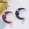 Broches Donia Jewelry Personnalité de mode Zircon Stars Moon Shape Brooch dames Temperament Pearl Simple Pin Châle