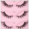 5 Pairs Fake Eyelashes Cat Eye Natural Tapered Half Lashes Fox Eye Winged Cat Eye Mink Lashes Extension Makeup