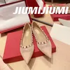 Casual Shoes 2024 JIUMIJIUMI Est Boat Rivet Polka Dot Pointed-Toes Woman Flats Single Mary Janes Ballet Sapato Feminino