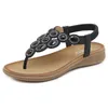 Gai Boheemse sandalen vrouwen slippers zomer wig gladiator zwart witte sandaal dames elastische strandschoenen snaar kraal