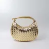 Customization Woven Women Solid Color Metal Handle Casual Hand Bag Designers Purses Ladies Handbags