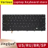 Teclados teclados originais do laptop russo dos EUA com luz de fundo para Dell XPS15 9550 9560 9570 P56F Precisão 5510 M5510 M5520 M5530 0GDT9F