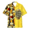 Casual shirts voor heren bier 3d print shirt mannen mode mode met één borsten met korte mouwen Hawaiiaanse strand blouse kleding tiener