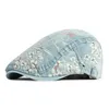 8ZF9 Berets Ldslyjr Four Seasons Cotton Flower Print Newsboy Caps Flat