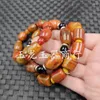 Strand Warring States Red Barrel Beads Chalcedony Road Link Agate Men and Women samma stilarmband