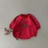 Milancel Christmas Baby Bodysuit Hat Infant Fleece voering Kerstboom Gedrukte peuter Jaar kleding 240411