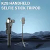 Monopodi selfie fgclsy 2023 New K28 Tripode Wireless Bluetooth Bluetooth Selfie Stick con otturatore remoto per supporto per smartphone di trasmissione in diretta Monopode Y240418