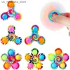 Jeux de nouveauté Tie intéressante Dye Simple Fidget Spinning Finger Push Push Bubble Hand Spinner pour le TDAH ANXIOTE STRESS STRESS CAPTEUR PARTIS Bénéficial Enfants Q2404181