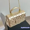 22b CF Fashion Women Occiglia da donna 20 cm Ringer Gold Hardware Filla in metallo Manota Luxury Chain Matelasse Catena Crude Borsa Borsa Borsa Borsa Borsa