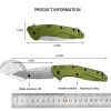 D2 Blade Aluminum Alloy Handle Folding Pocket Knives Edc Hunting Outdoor Camping Survival Tool Military Tactical Knife with Pocket Clip