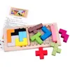 Kids Puzzles Wood Toys Thinking Game Cube Blocks Wood Assembling Puzzles Montessori Educational Kids Wooden Toys