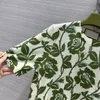 2024 New Spring Summer Tops Milan Runway 스웨터 O Neck Short Sleeve High End Jacquard Pullover Womens Designer Clothing 0418-16