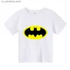 T-shirty 2024 NOWOŚĆ Słodka Batman Tshirt Childrens Casual Street Clothing Baby T-Shirt Boys Anime Girls Top Q240419