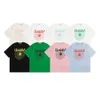 ポロショーツTシャツ24SS韓国中国 - シックマルディ漸進的な変化リトルデイジーキムゴーラウンドネックプリントメンズのための半袖Tシャツ