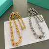 Halsband märkesdesigner halsband lyxiga smycken halsband fast färg bokstav design halsband högre kvalitet diamant smycken 2 färger mycket bra