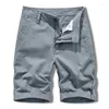 Shorts masculinos de verão cargo casual masculino de estilo japonês calça de trabalho de joelho reto de joelho algodão lazer respirável masculino