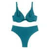 Menas de banho feminina Sexy Cross Mulheres Biquíni Conjunto de cores Solid Swim Wear