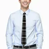 TIE PROPRIO TEE RETRO PLAID TIRA CONTROLLO BLACO E BIANCO DELLA GIORNALITÀ MASCHIO MASCHIO CINETTO ACCESSORI NUPPIO DI NATTUA