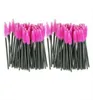 Whole Attractive 100pcslot make up brush Pink synthetic fiber OneOff Disposable Eyelash Brush Mascara Applicator Wand Brush1748887