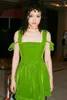 Abiti casual Green Sexy Mini Spennaming Gonna donna Donna con manica a maniche Celebrity Clubwear Evening 2024 Fashion Wome