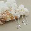 Pendants Chuangcheng 925 Sterling Silver Starfish Pendant Collier Chain pour femmes Bijoux de fiançailles de mariage