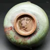 Decorative Figurines Chinese Song Kiln Jun Celadon Porcelain Peach Shape Brush Washer Bowl 5.5 Inch